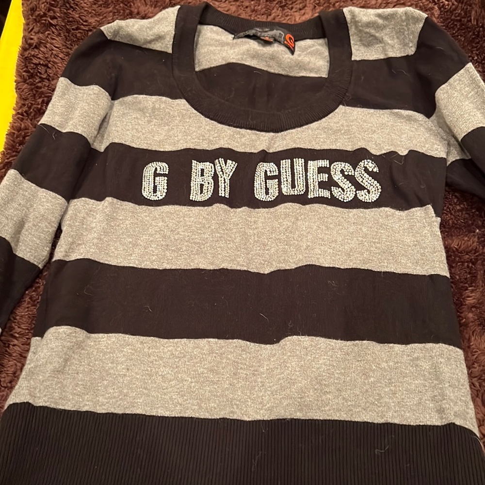 G by Guess long sleeve rhinestone sweater
